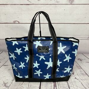 SCOUT Starfish Beach Tote Large Blue Coastal Pool Travel Bag Zipper Top